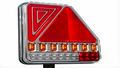 🔺 FEU ARRIÈRE 6 FONCTIONS DROIT 12-24V LED DYNAMIQUE TRIANGULAIRE AVEC CÂBLE 1,2M IM