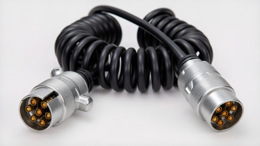 🔌 CABLE ESPIRAL DE 7 POLOS 12 V L-3500 CLAVIJA ALUMINIO IM
